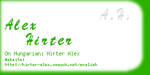 alex hirter business card